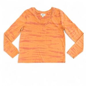 Pact Organic Cotton Far-Out Long Sleeve Tee Orange Tie Dye Size M Eco-Friendly